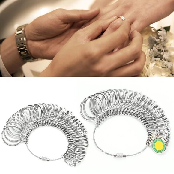 Metal Ring Sizer Gauge Mandrel Finger Sizing Measure Stick Standard Tool Sliver - Picture 5 of 6